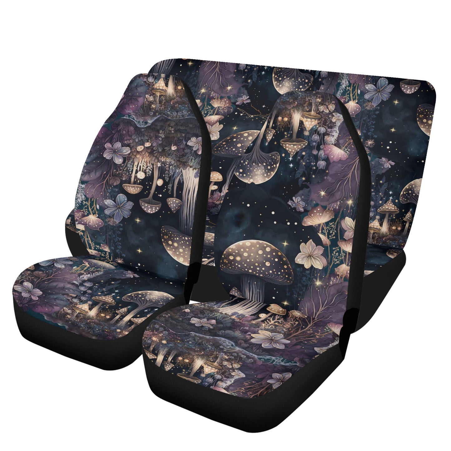 Dark mushroom Forest Watercolor Front Back car seat covers | Sense Forest