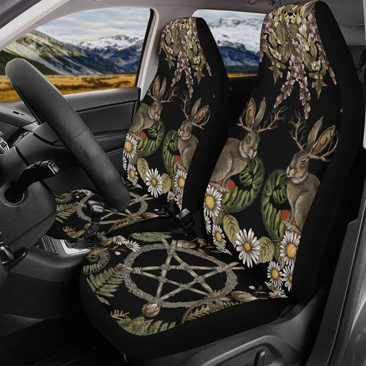 Enchanted Jackalope & Pentagram Car Seat Covers – Dark Forest Mystical