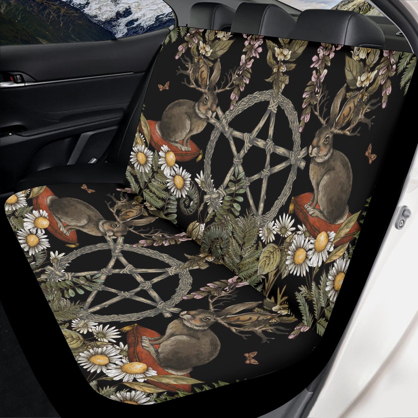 Enchanted Jackalope & Pentagram Car Seat Covers – Dark Forest Mystical