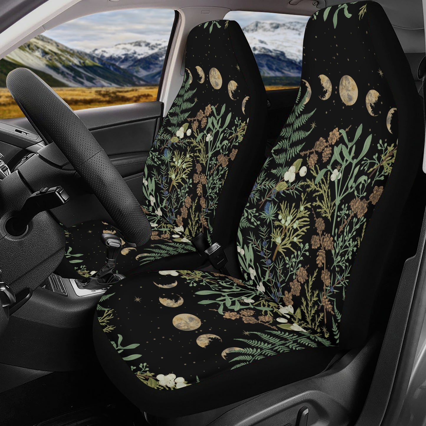 Pine Fern Forest Witchy Car Seat Cover Set | Sense Forest