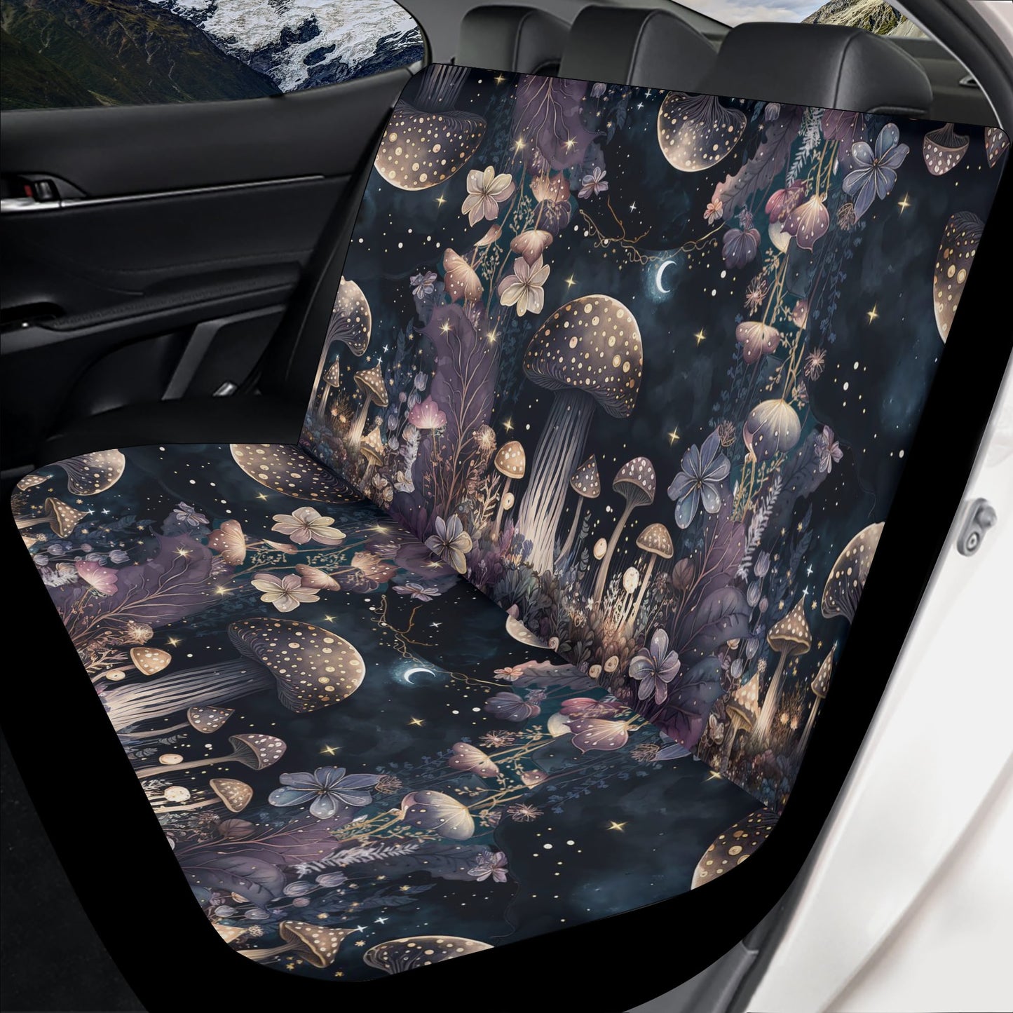 Dark mushroom Forest Watercolor Front Back car seat covers | Sense Forest