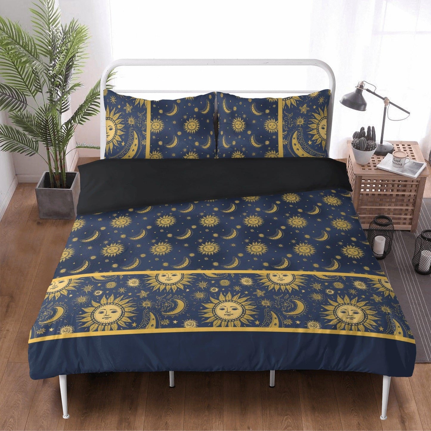 Whimsigoth Celestial Sun Moon Stars 3 Pcs Beddings