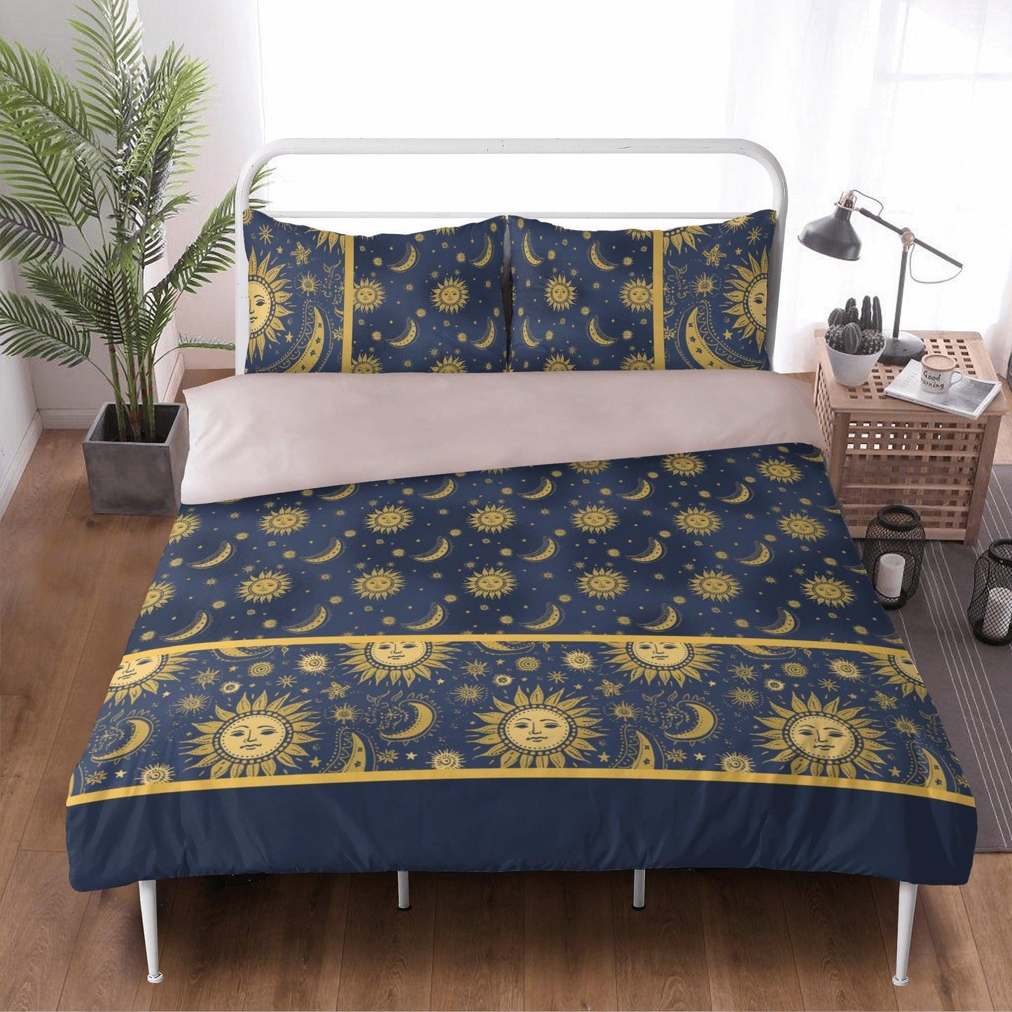 Whimsigoth Celestial Sun Moon Stars 3 Pcs Beddings