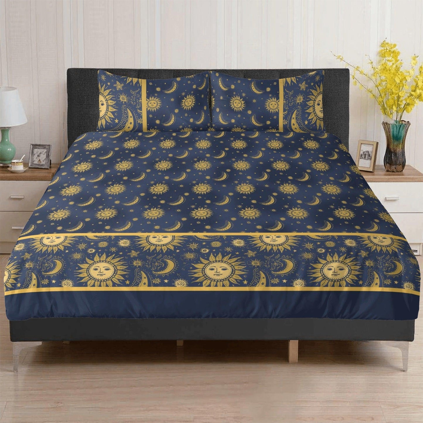 Whimsigoth Celestial Sun Moon Stars 3 Pcs Beddings
