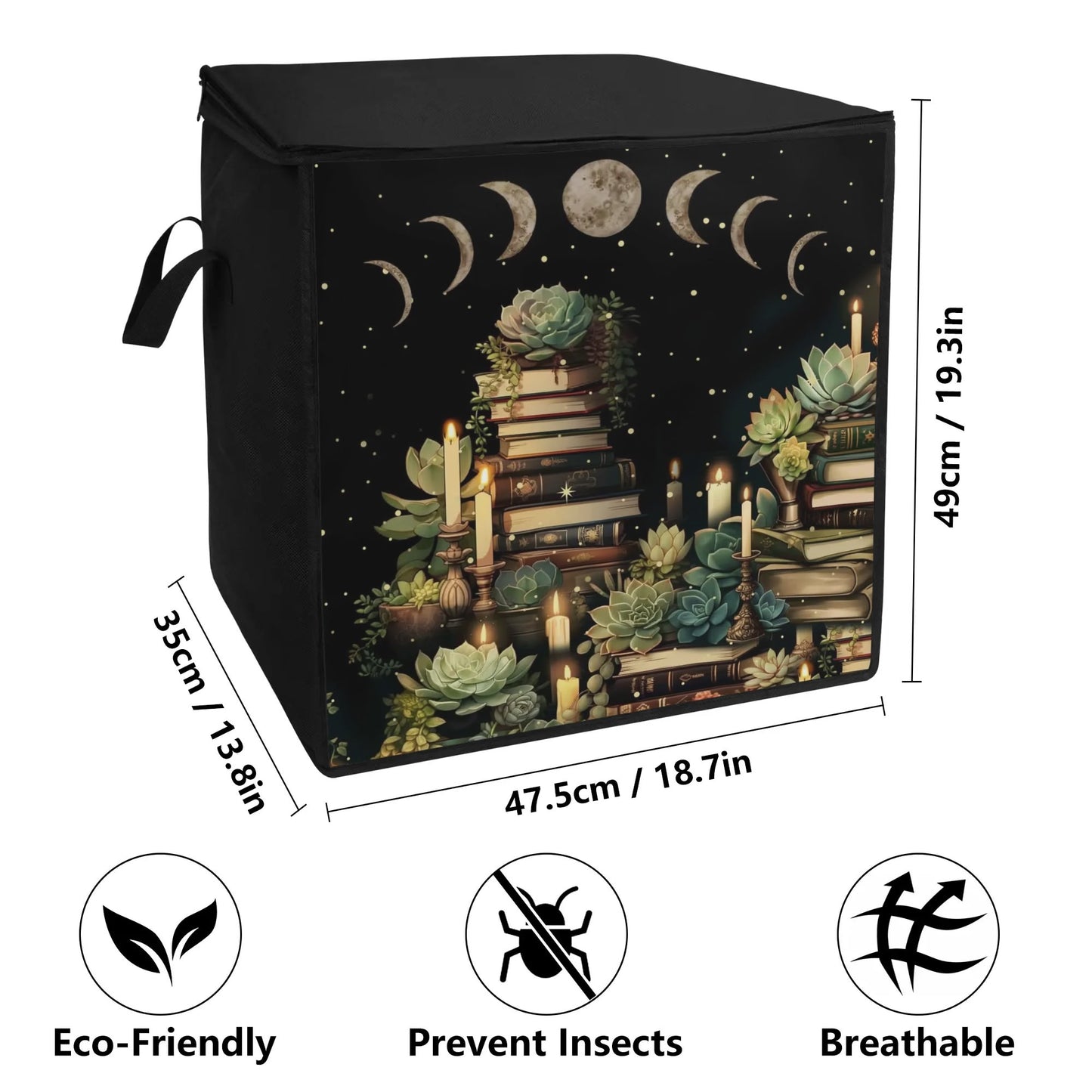 Moon night Books forest reader's Bedding Storage Box Bag