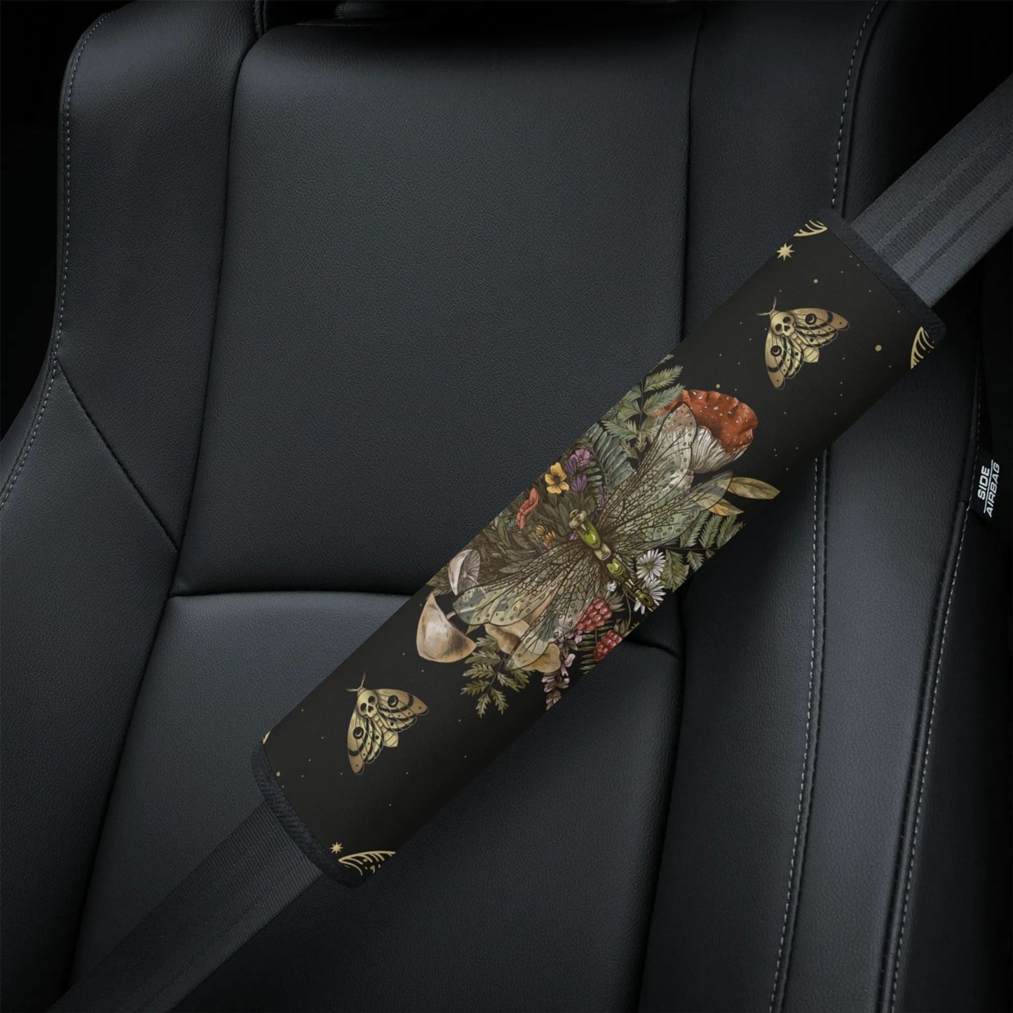 Mushroom forest moon phases dragonfly car seat cover