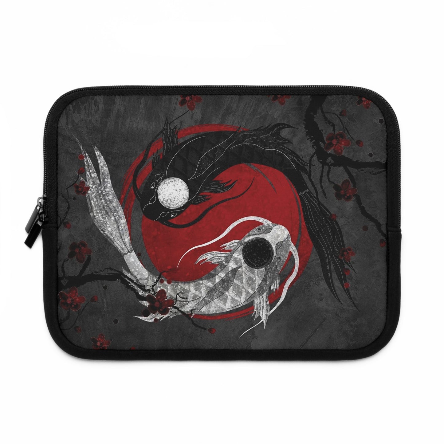 Yinyang Koi fish Japanese aesthetic laptop sleeve | Sense Forest