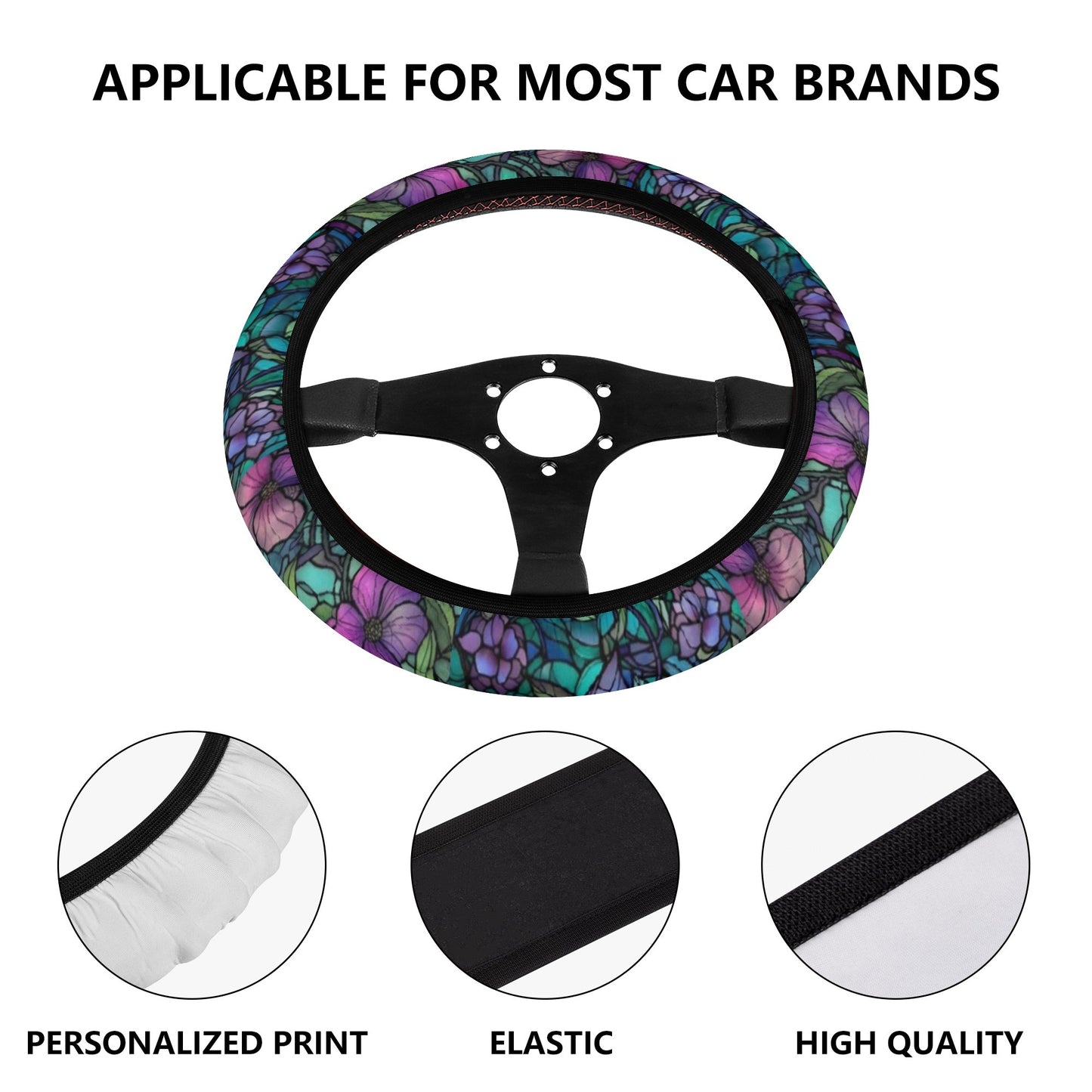 Gothic Raven Stained glass Car Seat Cover Set