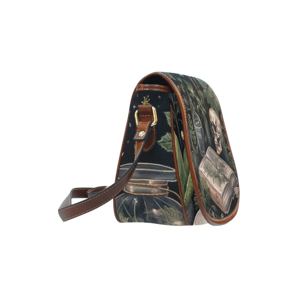 Dark Academia Witchy Herbalist Canavas Saddle Bag