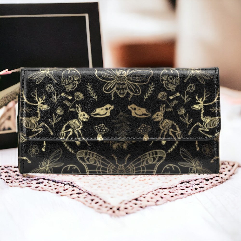 Dark Adacemia Forest Animal Skeleton Trifold wallet | Sense Forest