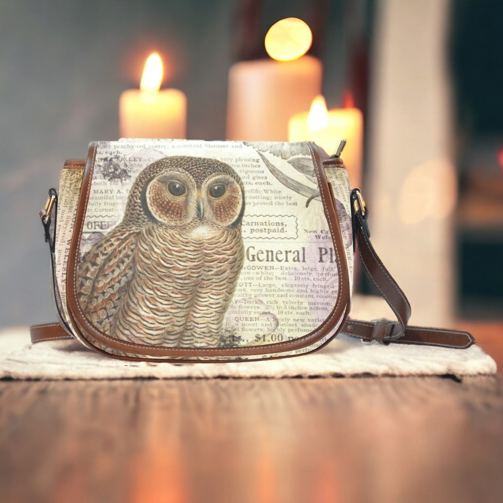 Retro Owl canvas saddle Saddle Bag | Sense Forest