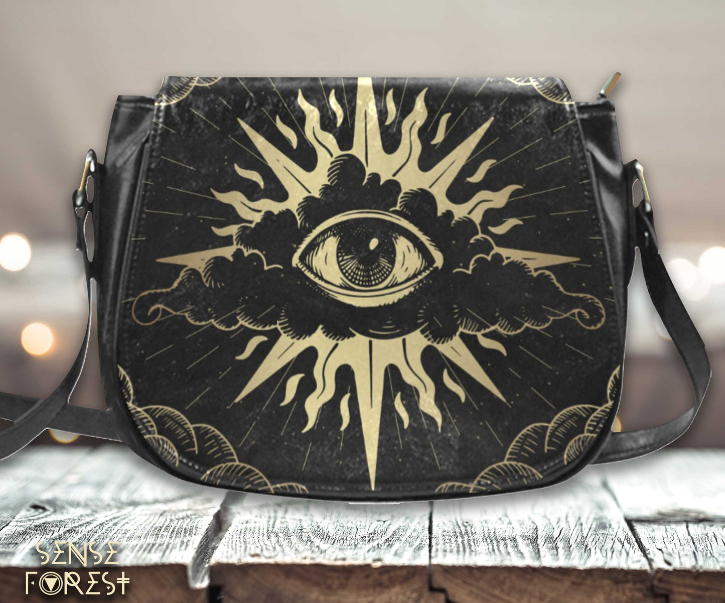 Eye providence Vegan leather Classic witch Saddle Bag | Sense Forest
