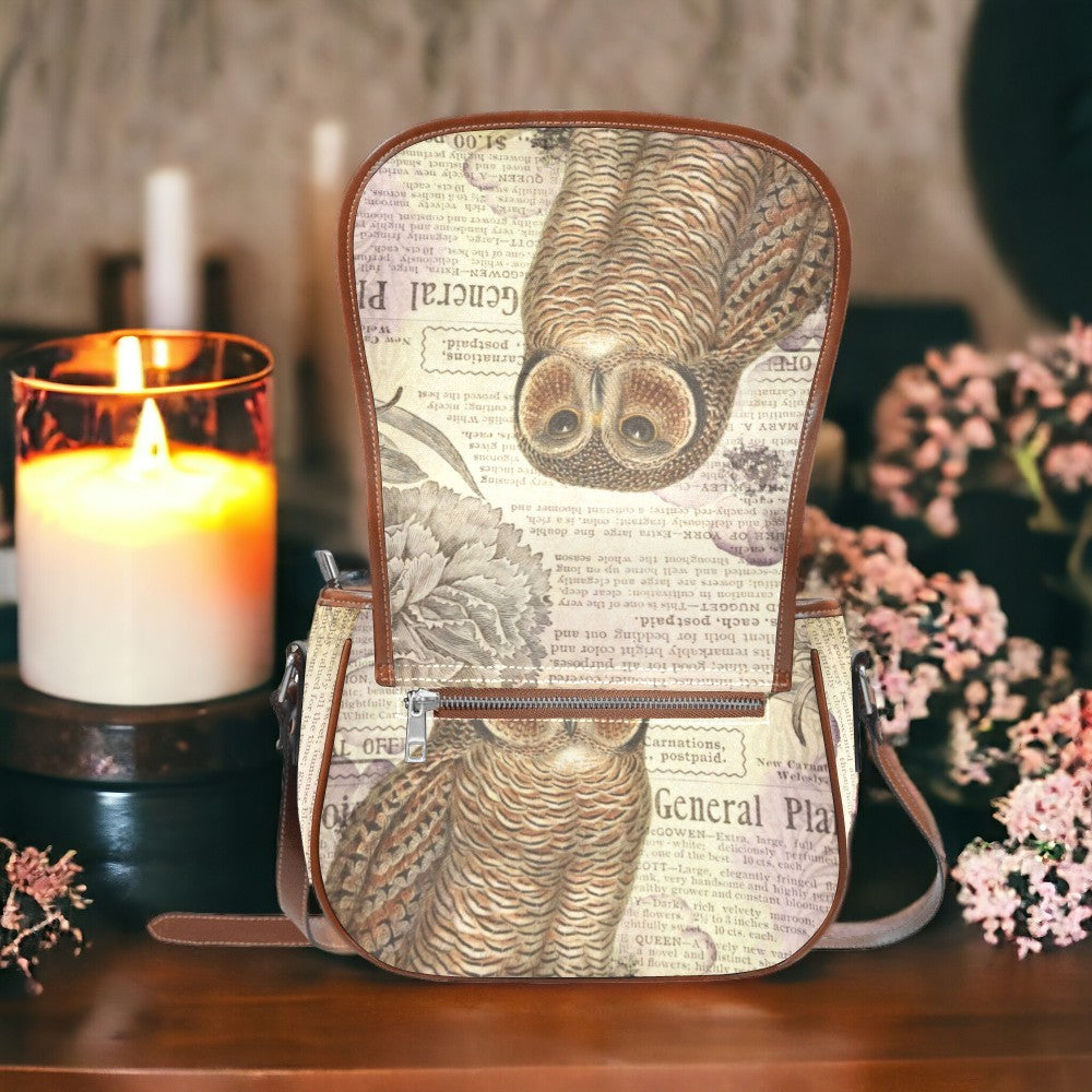 Retro Owl canvas saddle Saddle Bag | Sense Forest