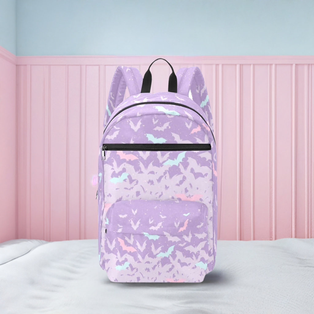 Kawaii Goth Pastel Purple cute Bats backpack Travel Backpack(Large Capacity)