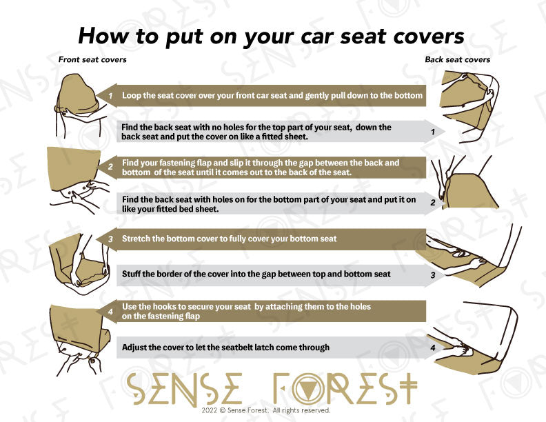 Dark mushroom Forest Watercolor Front Back car seat covers | Sense Forest