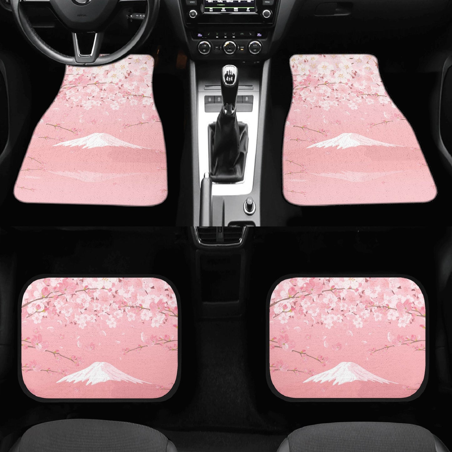 Pink Fuji Cherry Back and Front Car Floor Mats