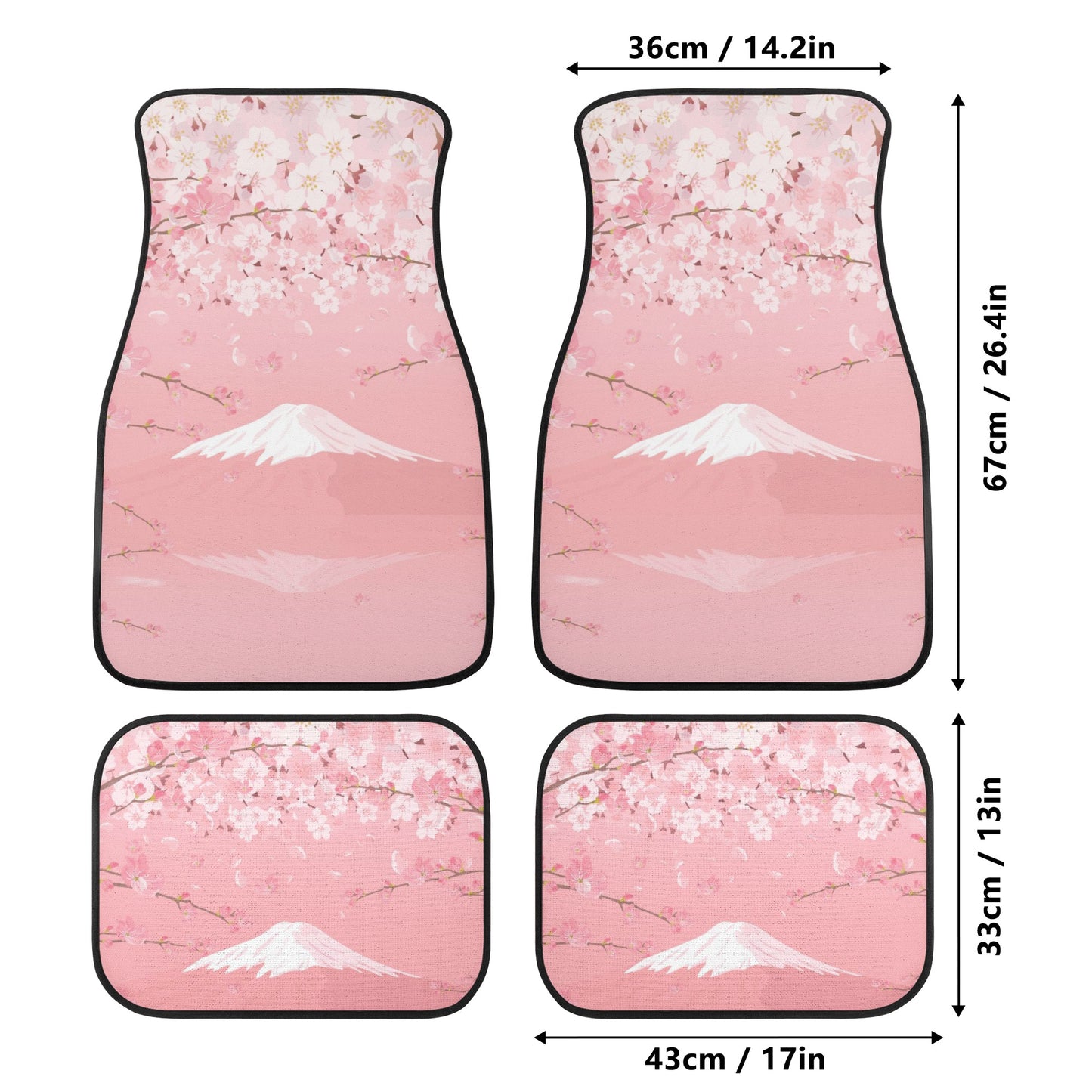 Pink Fuji Cherry Back and Front Car Floor Mats