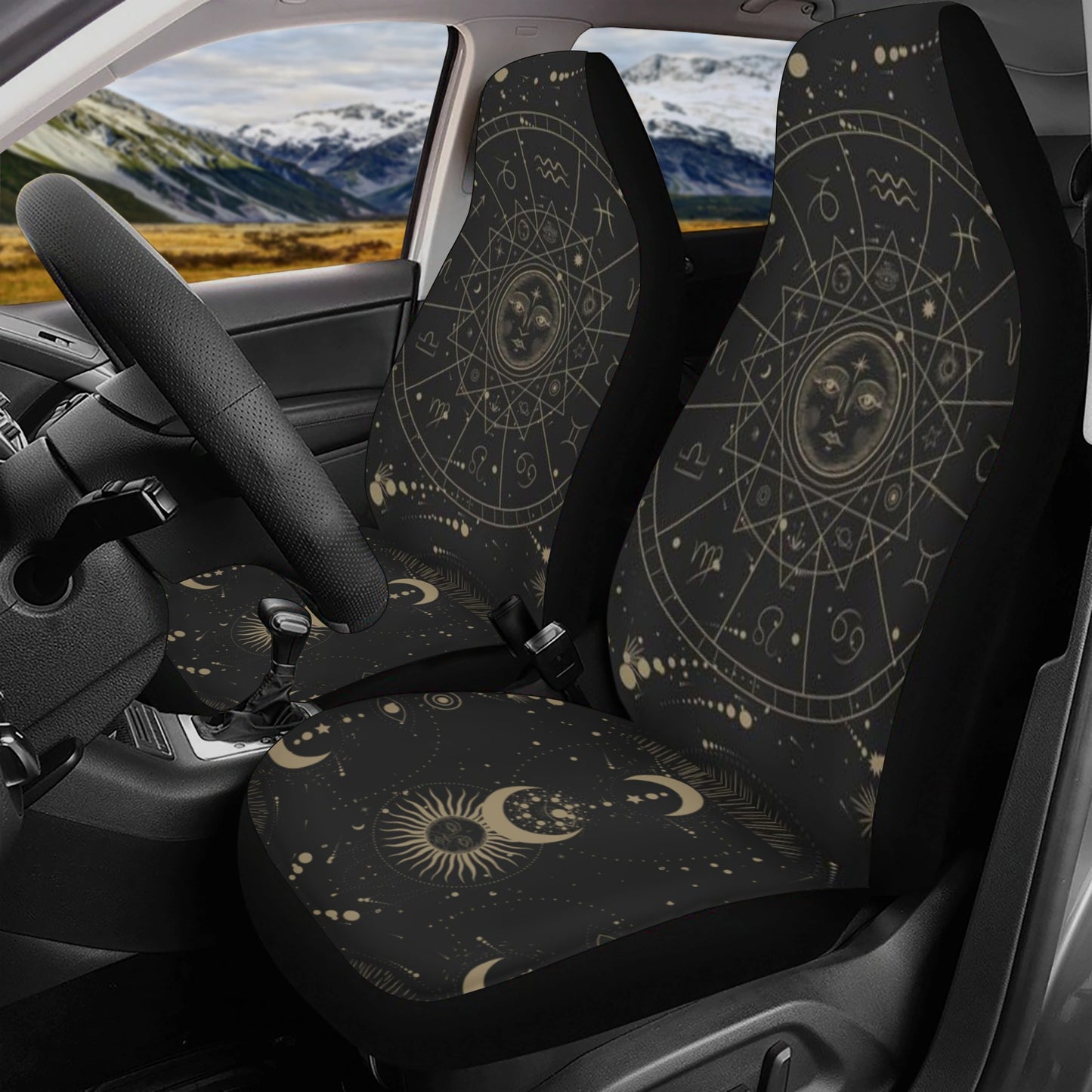 Astrology Witchy vibe Zodiac Car seat cover Set