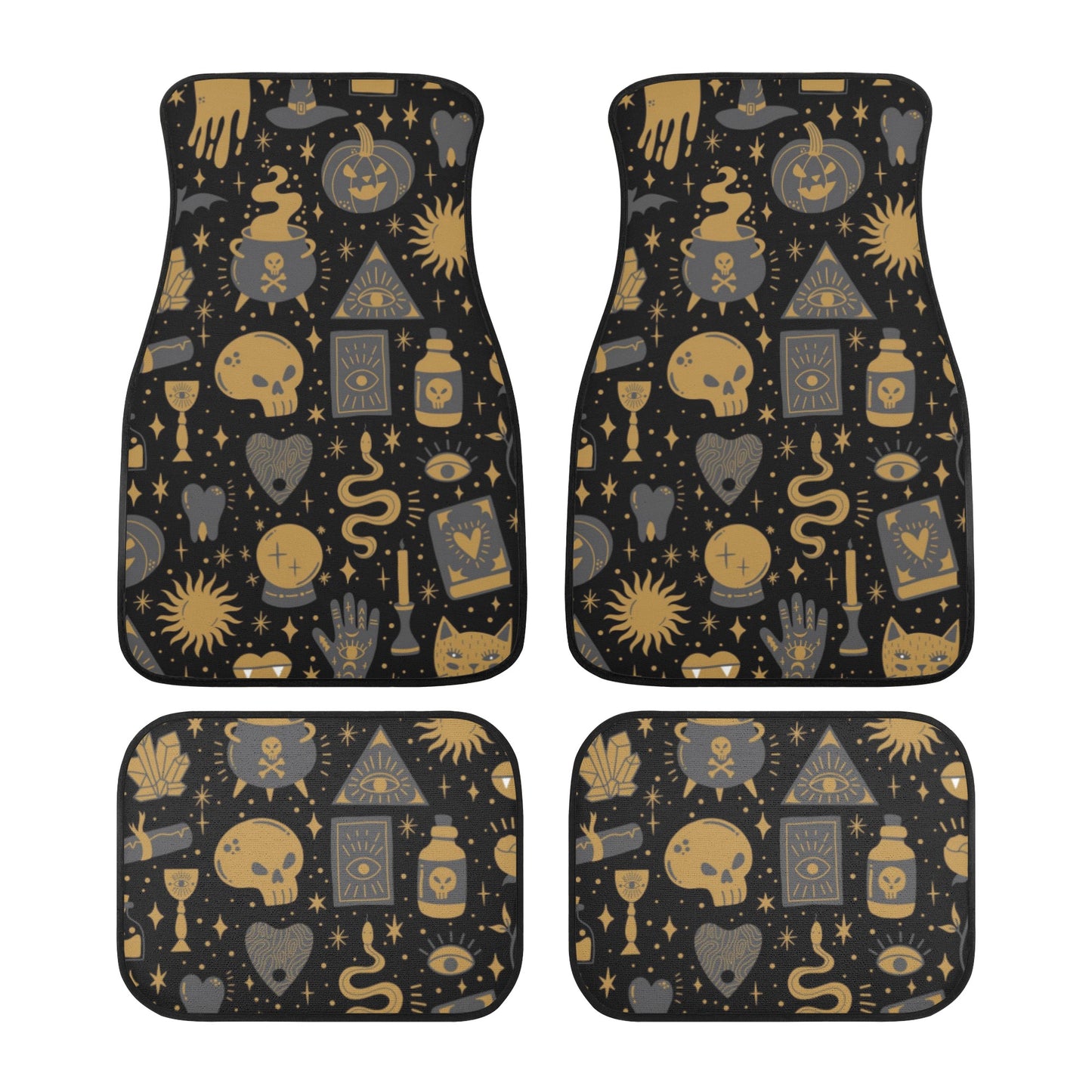 Halloween Spooky kawaii goth Back and Front Car Floor Mats