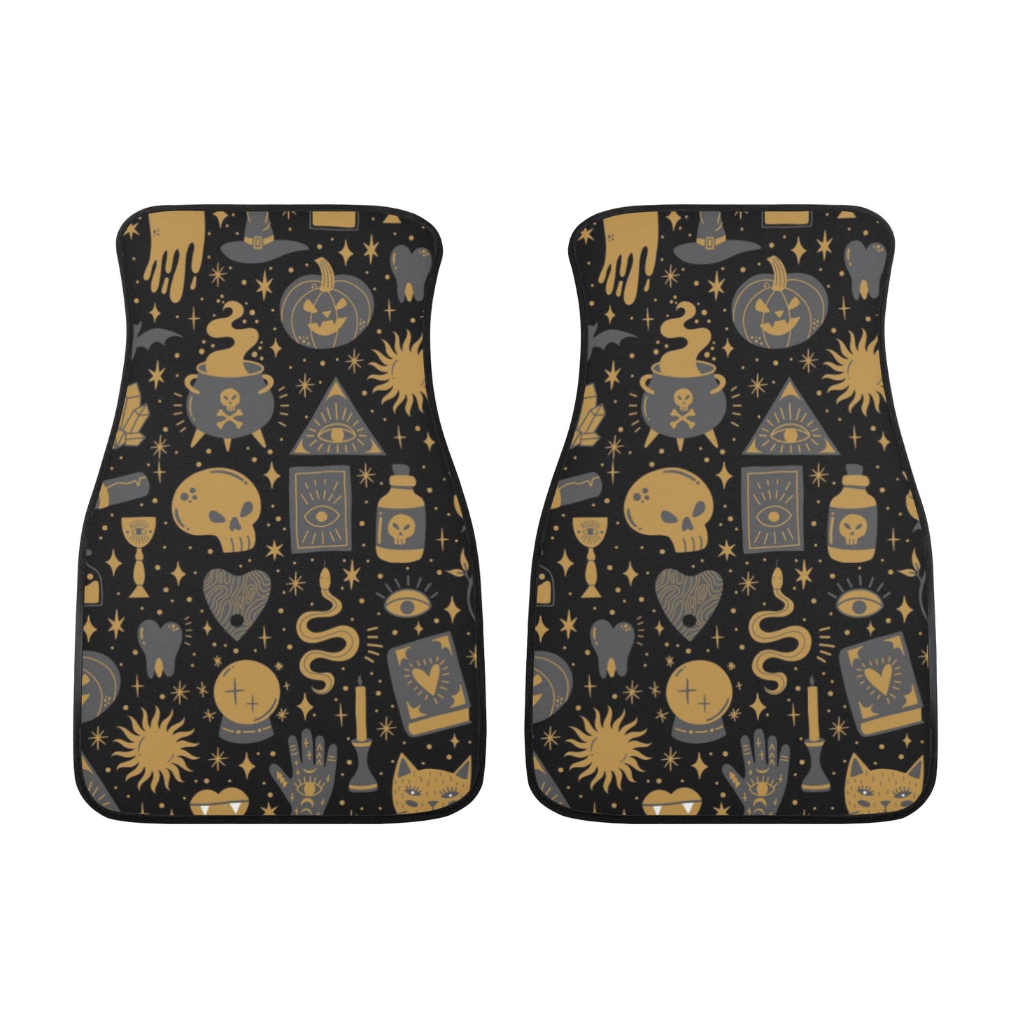 Halloween Spooky kawaii goth Back and Front Car Floor Mats