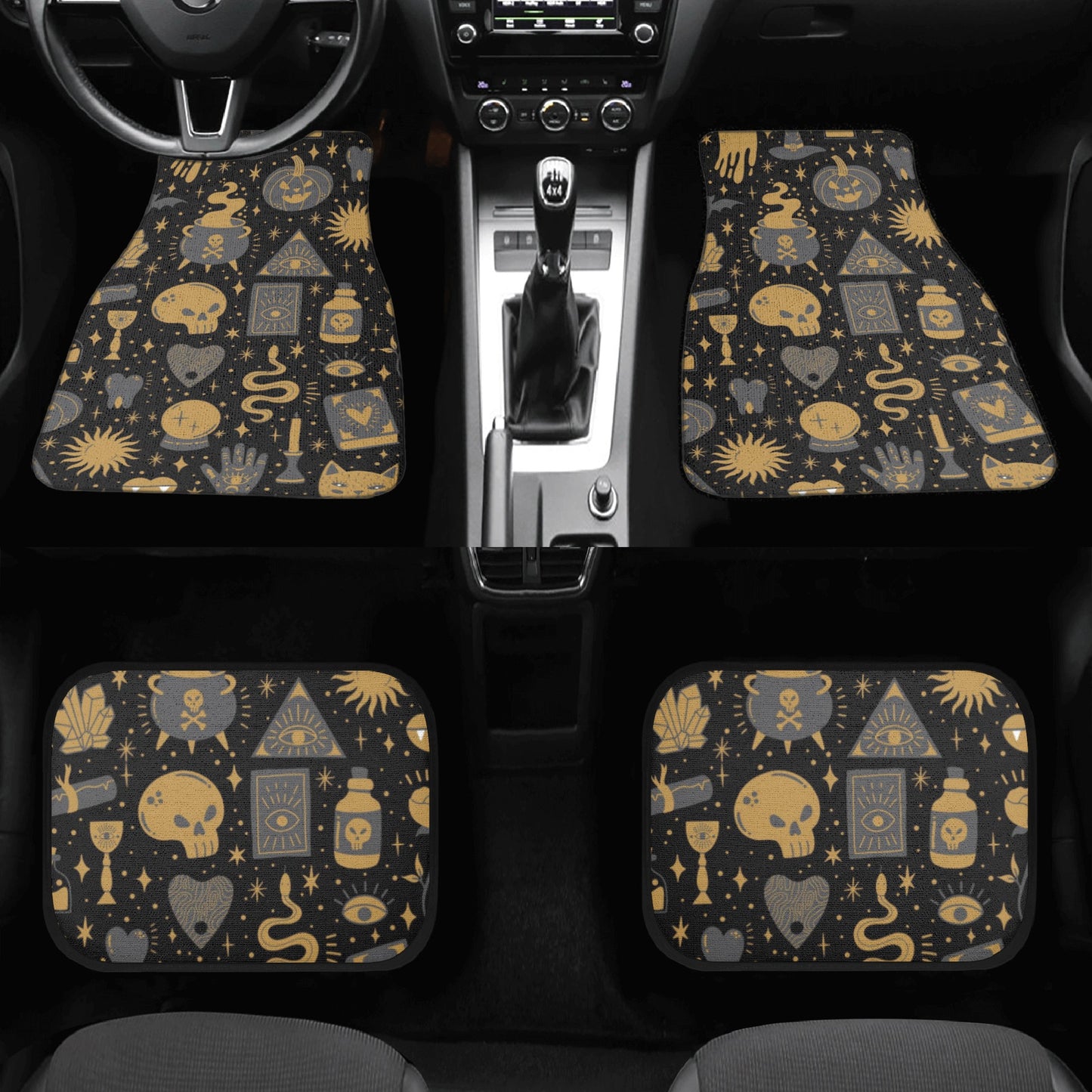 Halloween Spooky kawaii goth Back and Front Car Floor Mats