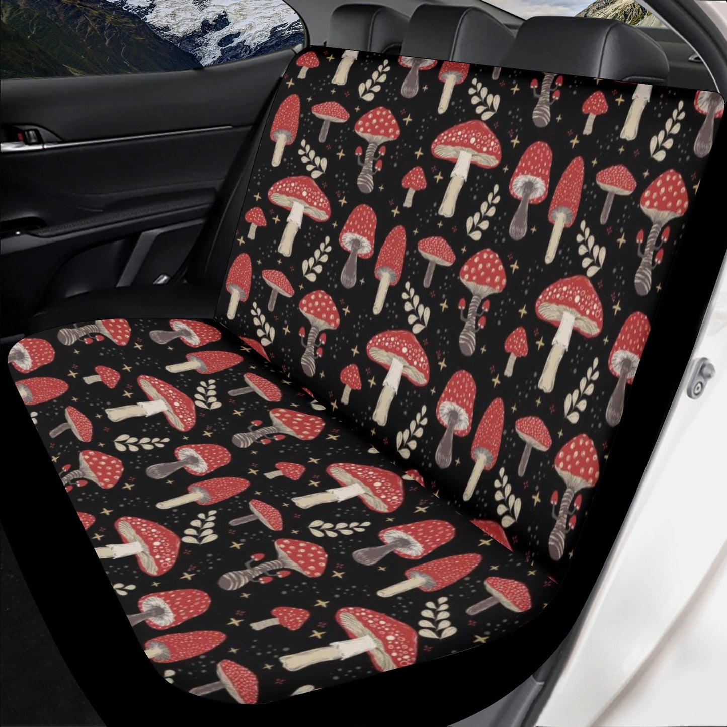 Red Amanita mushroom Car Seat Cover Set