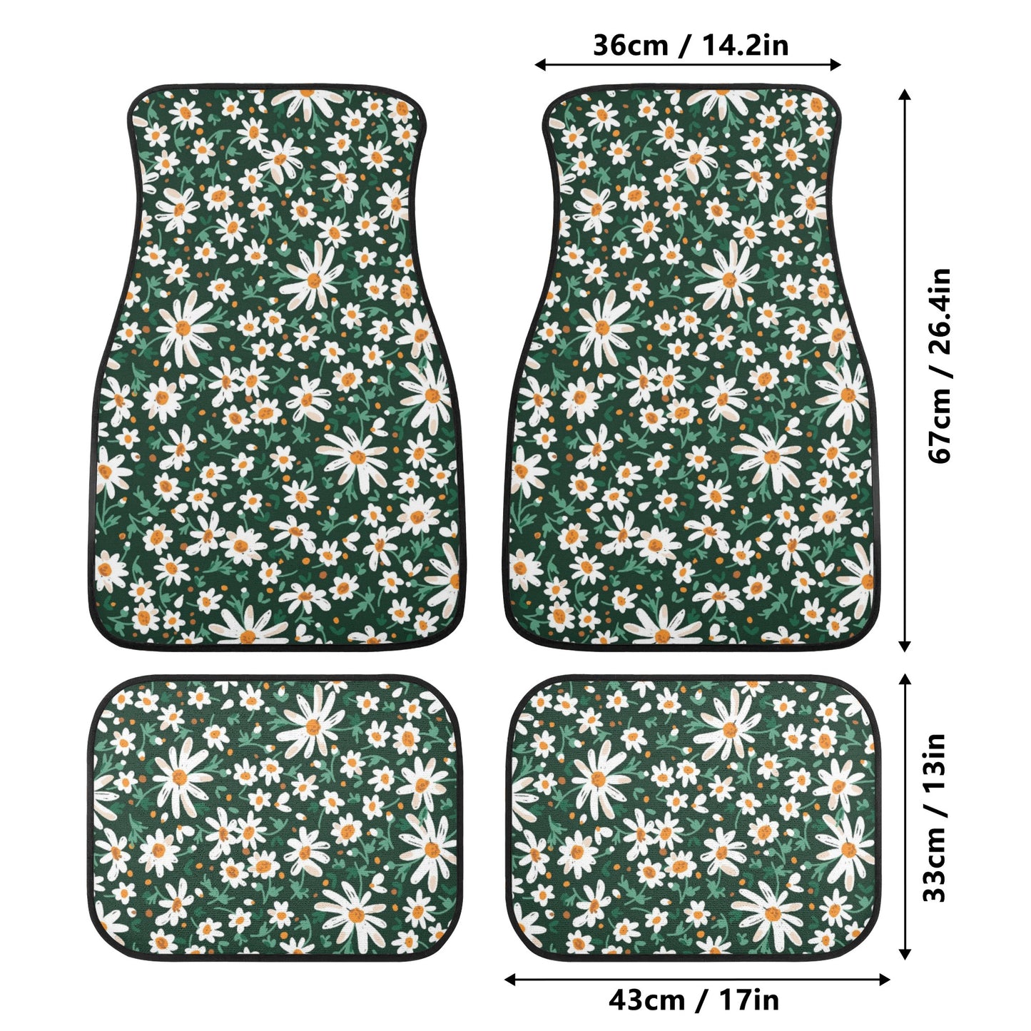 Daisy forest Back and Front Car Floor Mats