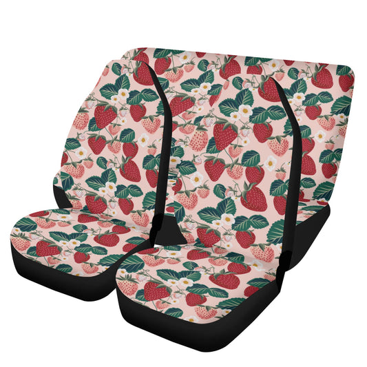 Pink strawberry Car Seat Cover Set