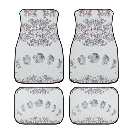 Green Witch Floral Moon Back and Front Car Floor Mats