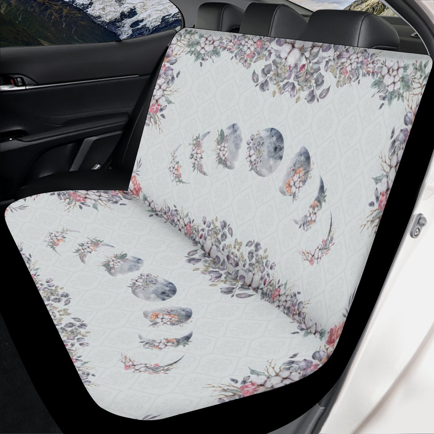 Cotton Floral Moon Phase Car Seat Cover Set