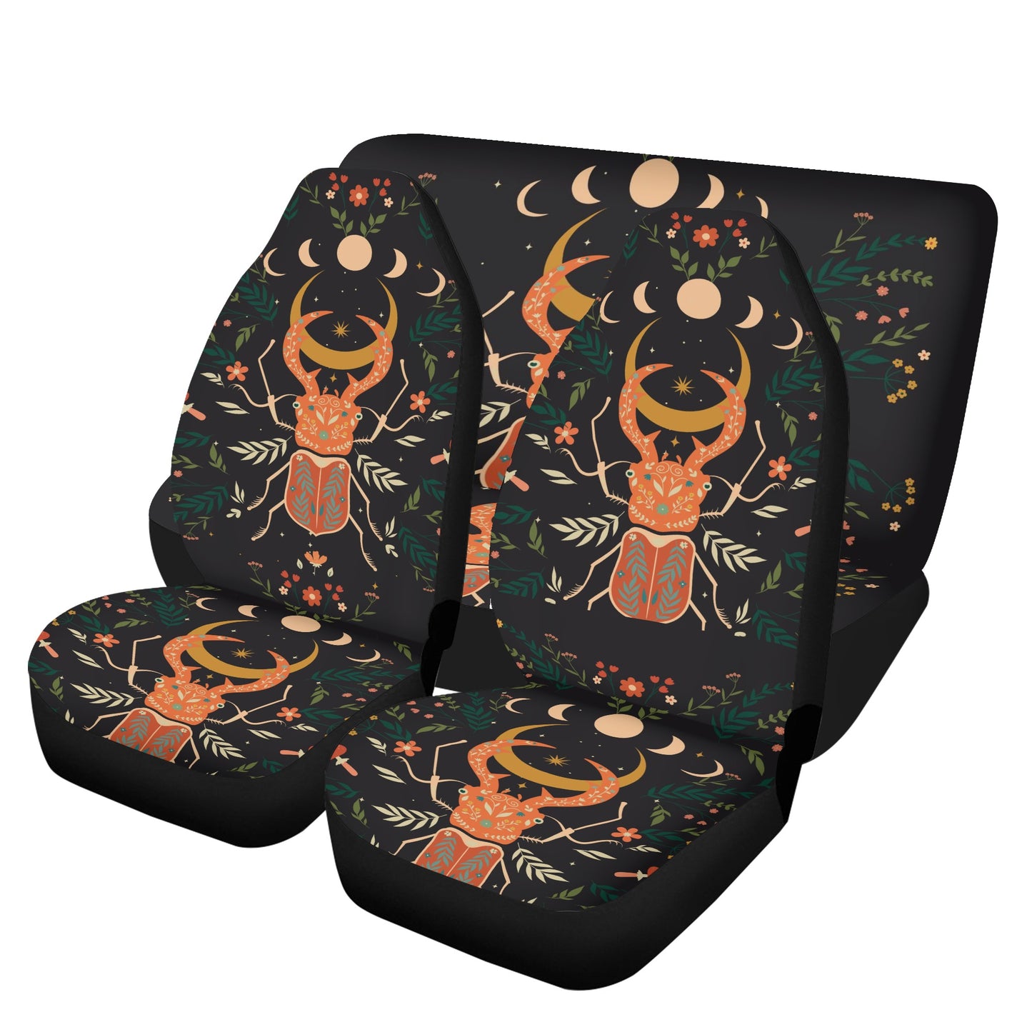 Moon Phase Forest Beetle Car Seat Cover Set