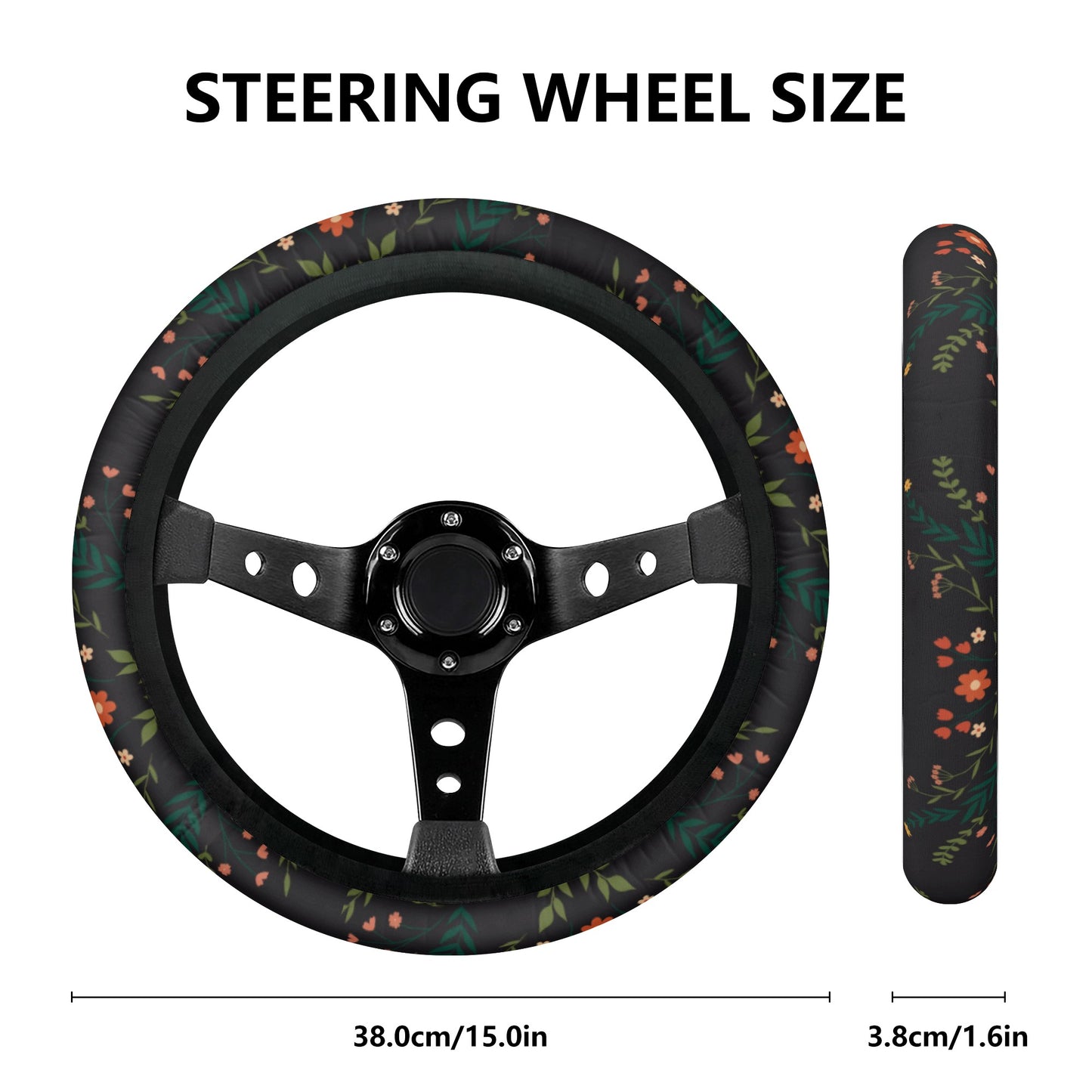 Mini Floral Car Steering Wheel Cover