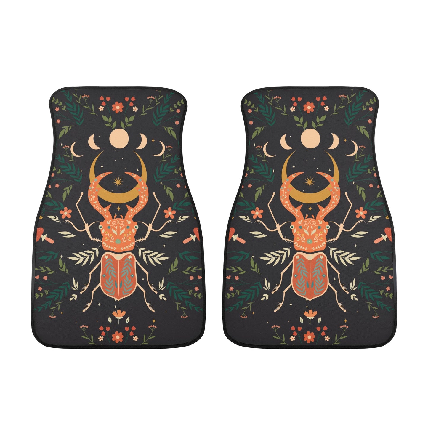 Moon Phase Beetle Back and Front Car Floor Mats