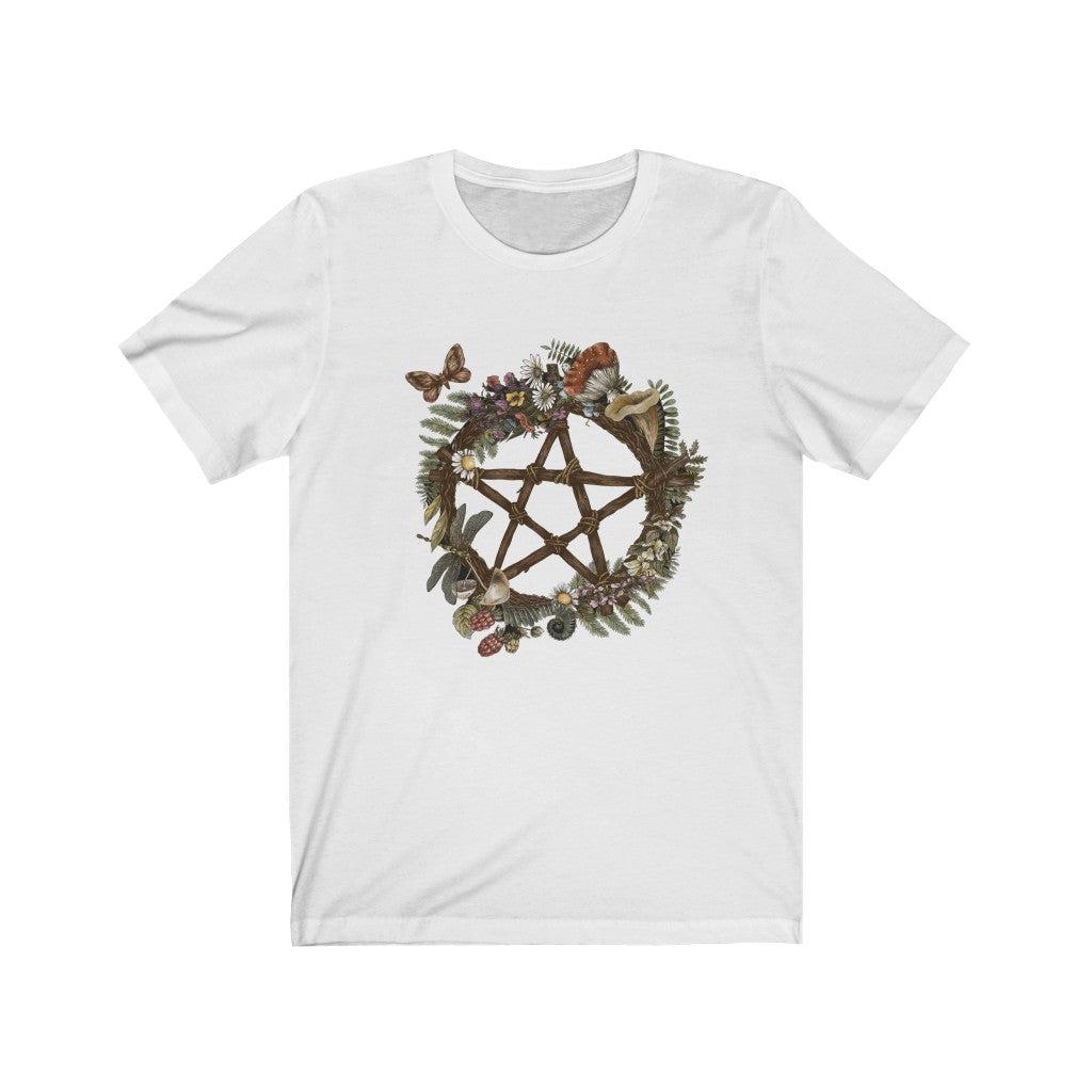 Cottagecore Pentagram Forest Wreath Tee