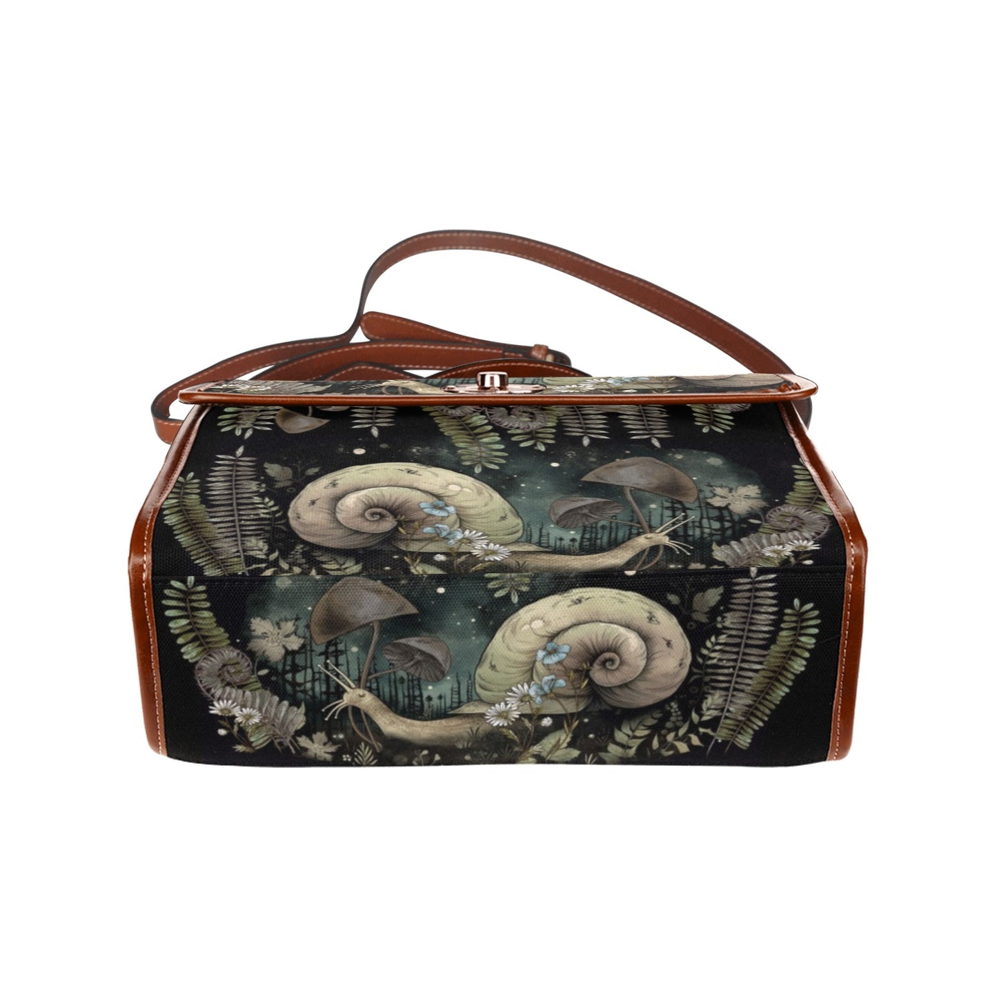 Snail forest canvas satchel bag