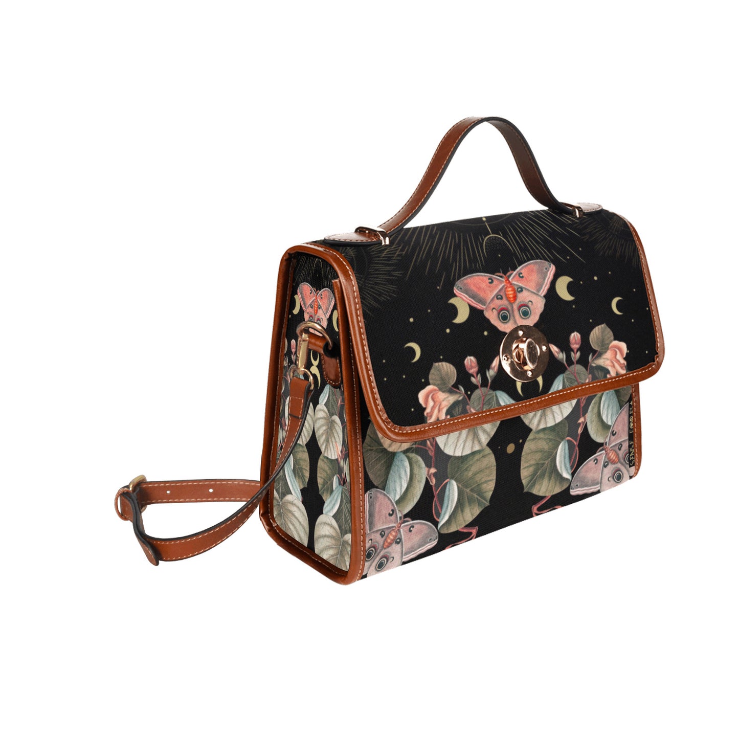 Moth Moon Phase Butterfly Garden Witch Canvas satchel Bag