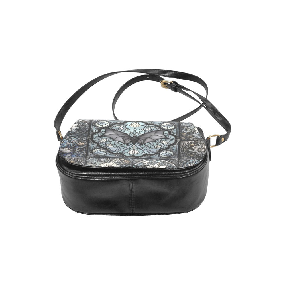 Medieval Goth Stained Glass Bat Saddle Bag | Sense Forest