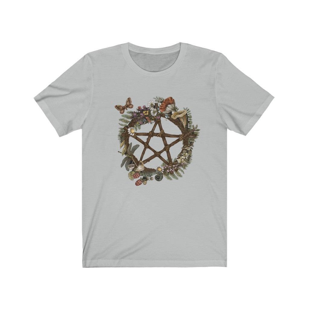 Cottagecore Pentagram Forest Wreath Tee