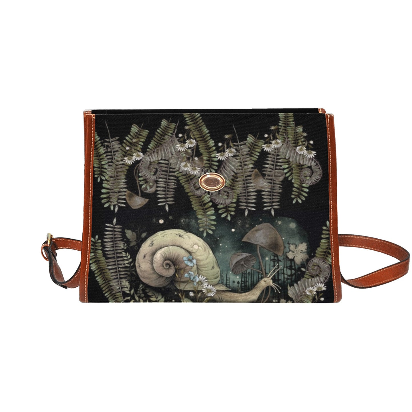 Snail forest canvas satchel bag