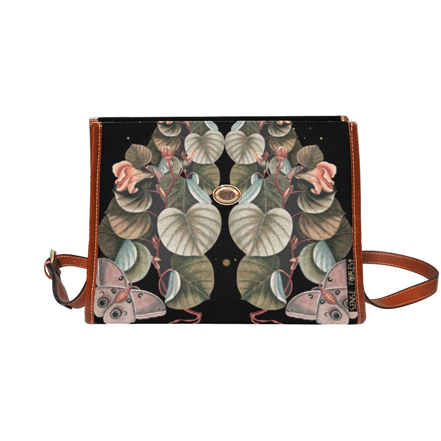 Moth Moon Phase Butterfly Garden Witch Canvas satchel Bag