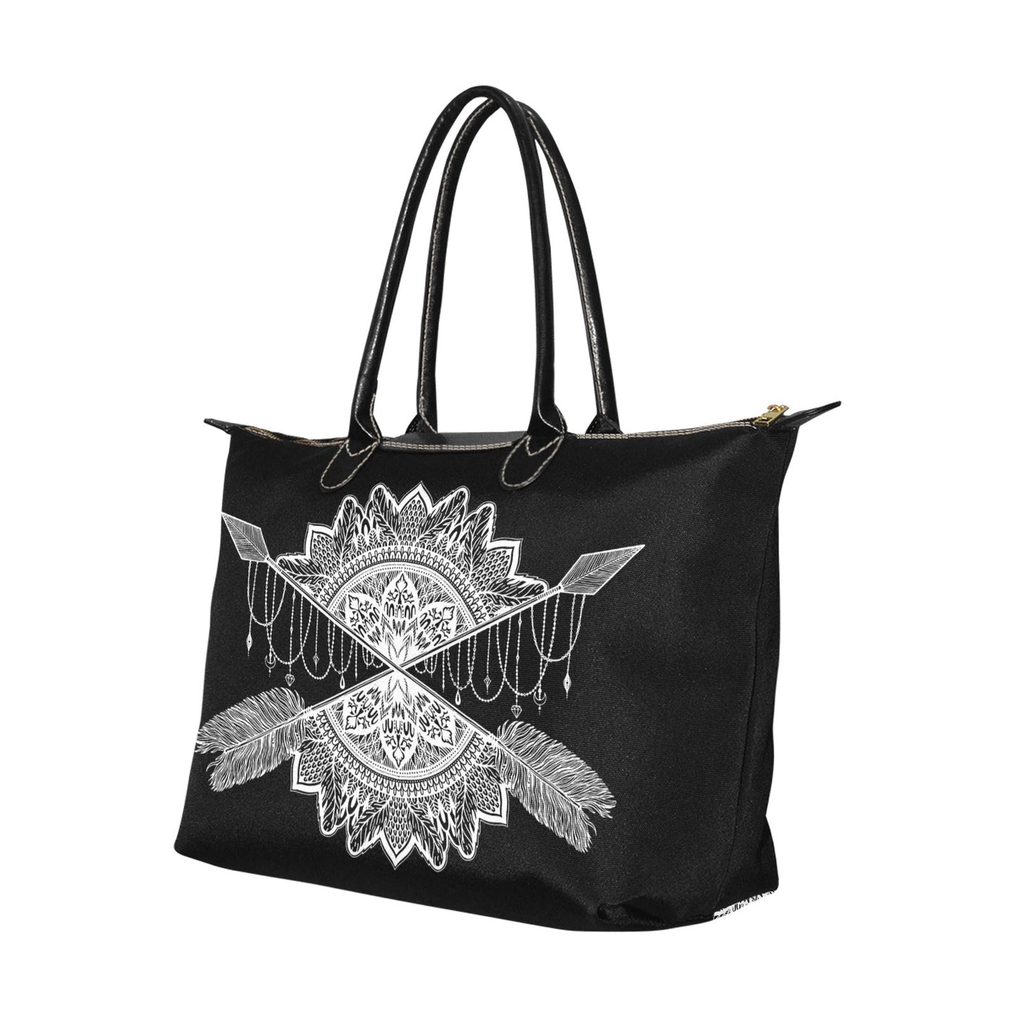 Boho Mandala Arrow Women's Classic zip tote Handbag - sense forest
