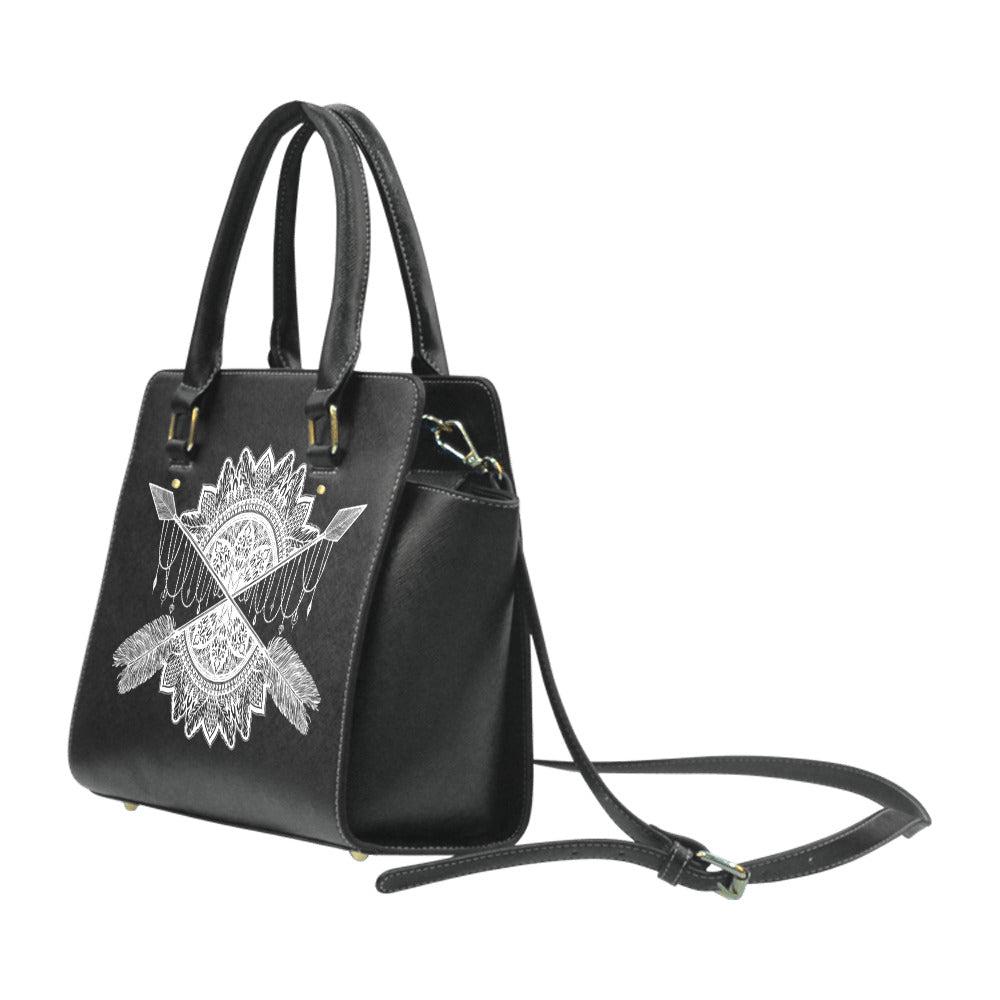 Mandala arrow Boho premium Classic Trapeze handbag with strap