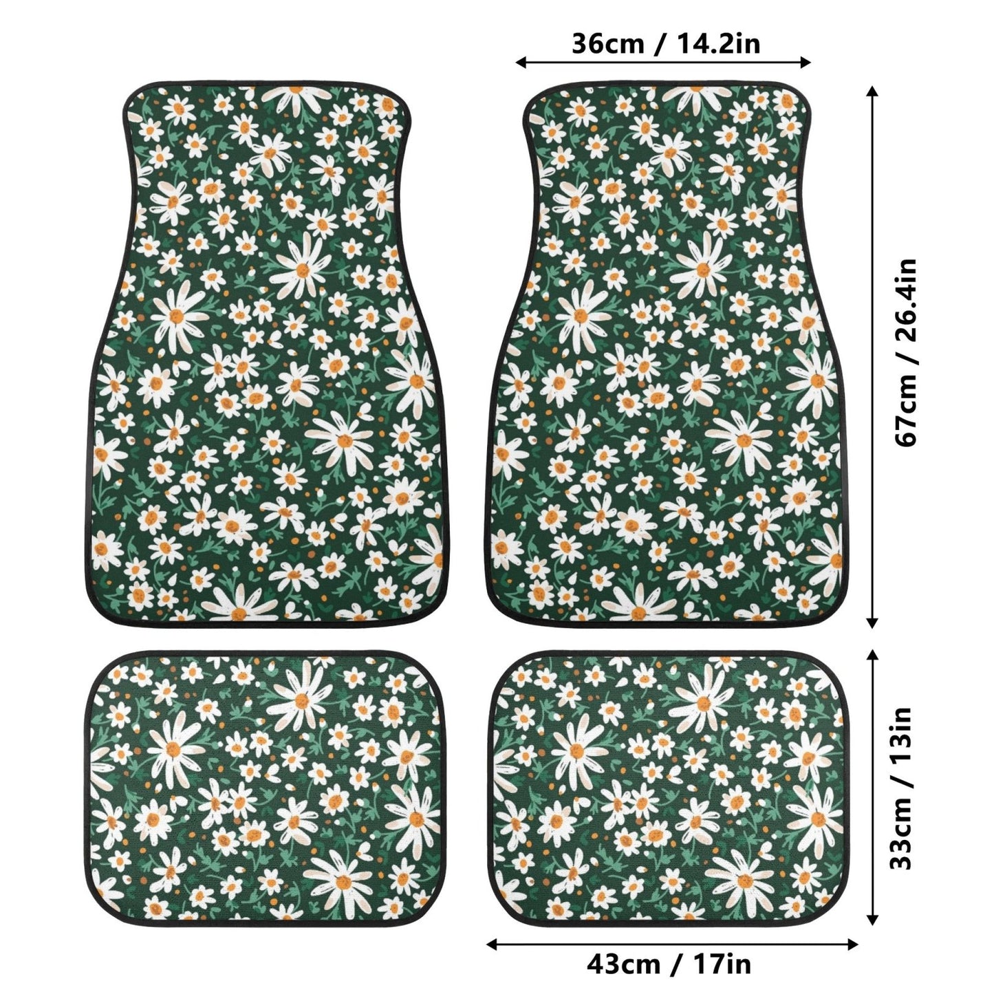 Daisy forest Back and Front Car Floor Mats - sense forest