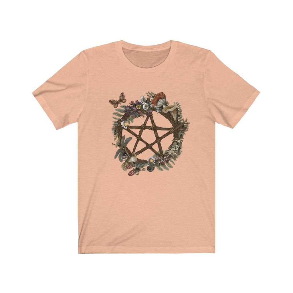 Cottagecore Pentagram Forest Wreath Tee