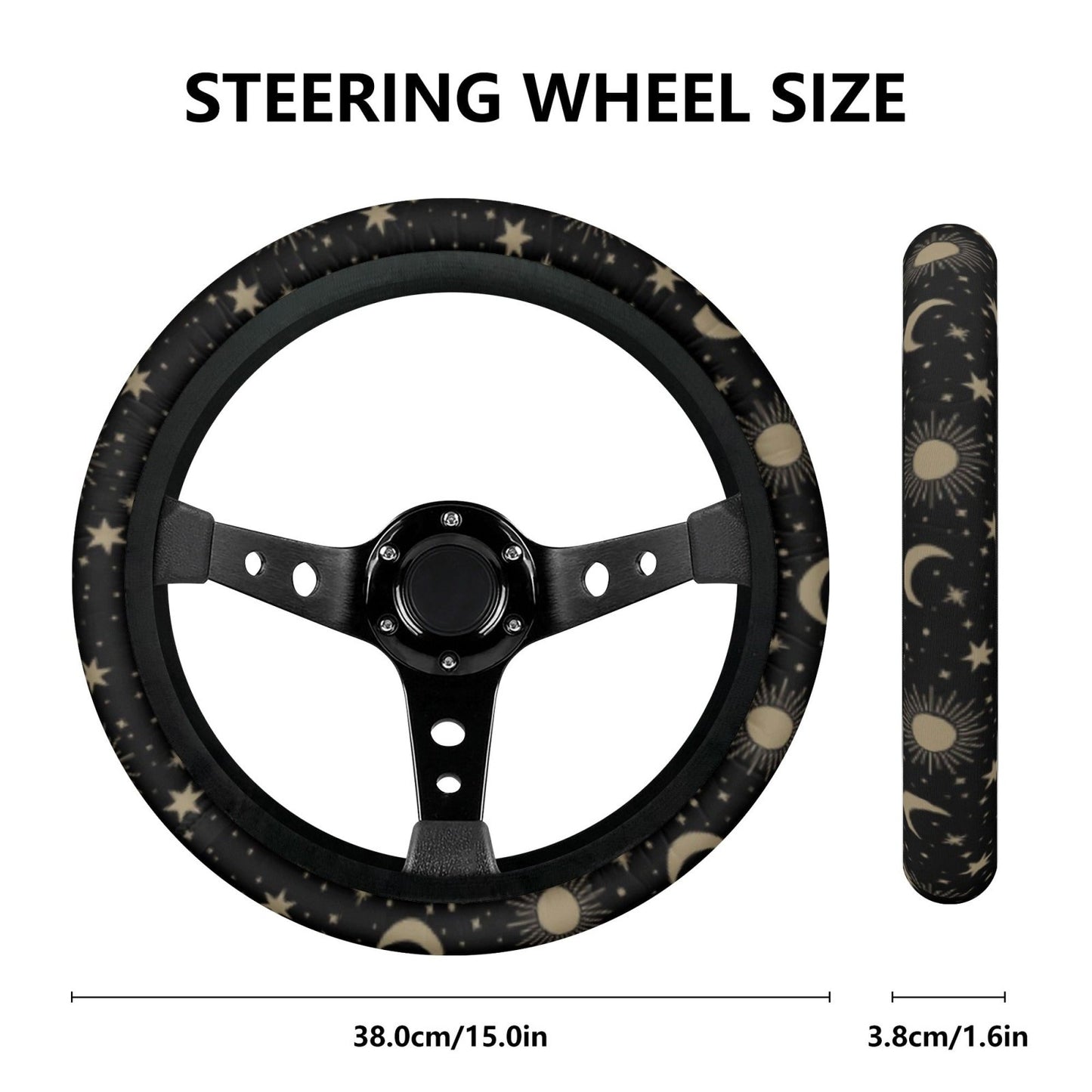 Moon Phase Car Steering Wheel Cover - sense forest