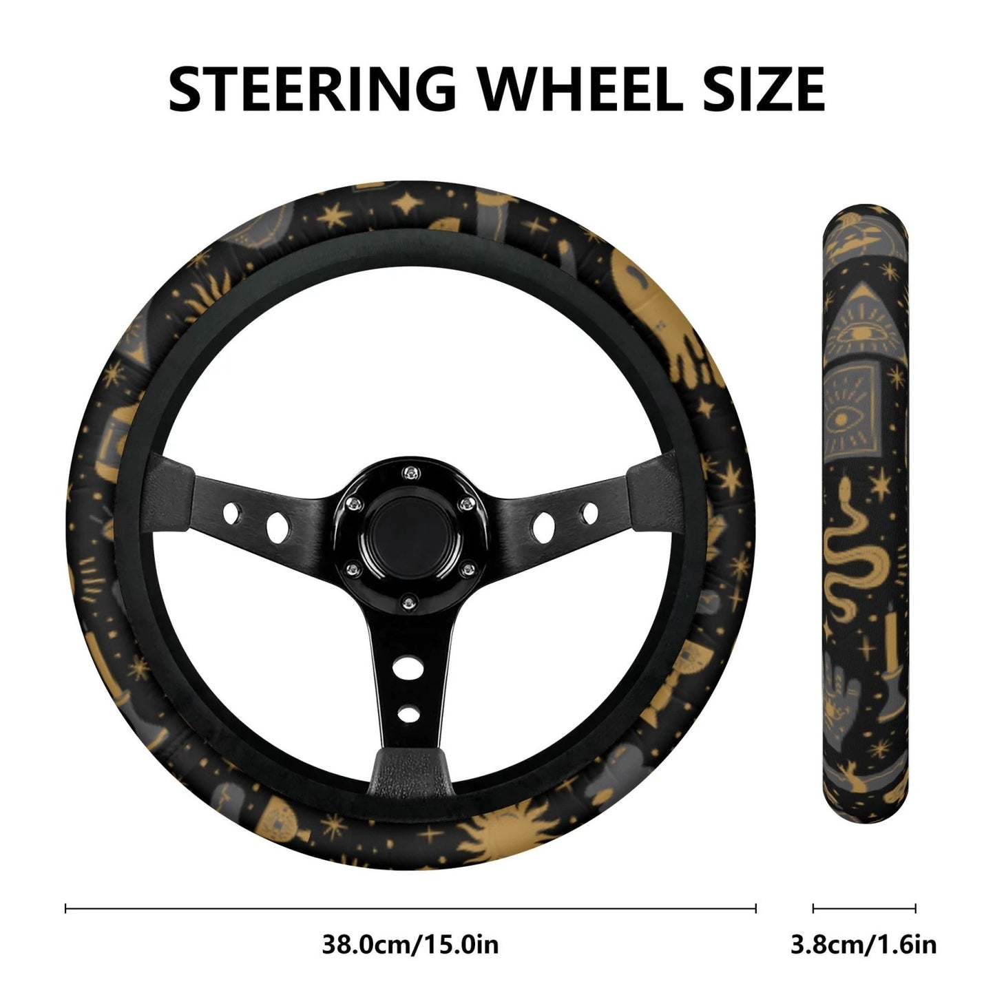 Mystical Element Witchy Car Steering Wheel Cover - sense forest