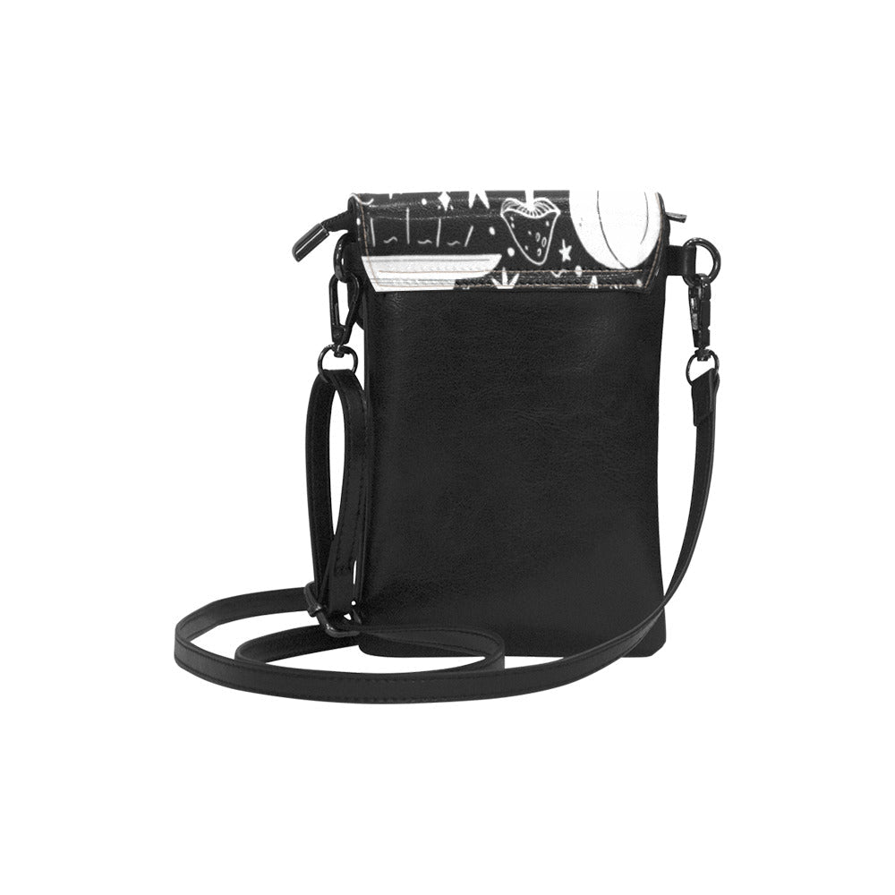 Mystical elements phone purse Vegan Leather Phone Purse Sling bag - sense forest
