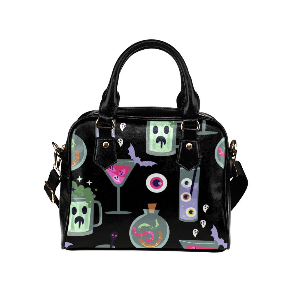 Spooky drinks Kawaii goth bowler bag Shoulder Handbag - sense forest
