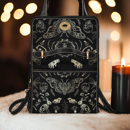 Dark Academia Forest Animal Bones Skeleton Canvas Satchel Bag | Sense Forest