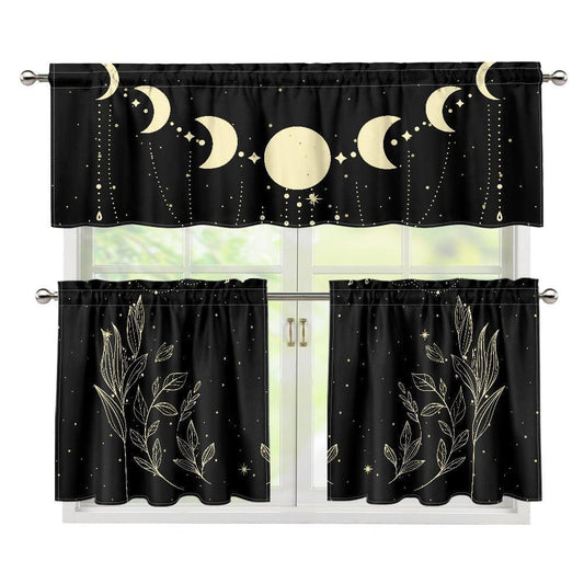 1030 Kitchen Curtain Valance and Tiers Set - sense forest